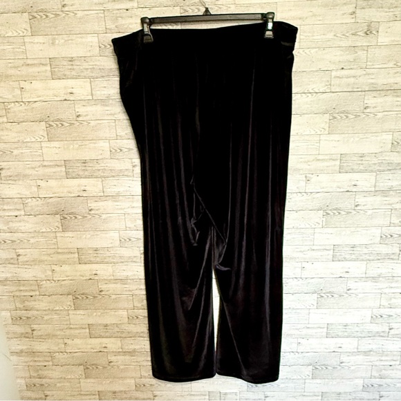 Giorgio Fiorlini Pants Womens 22W Black Velvet Holiday Stretch Christmas Plus Sz - Picture 10 of 11